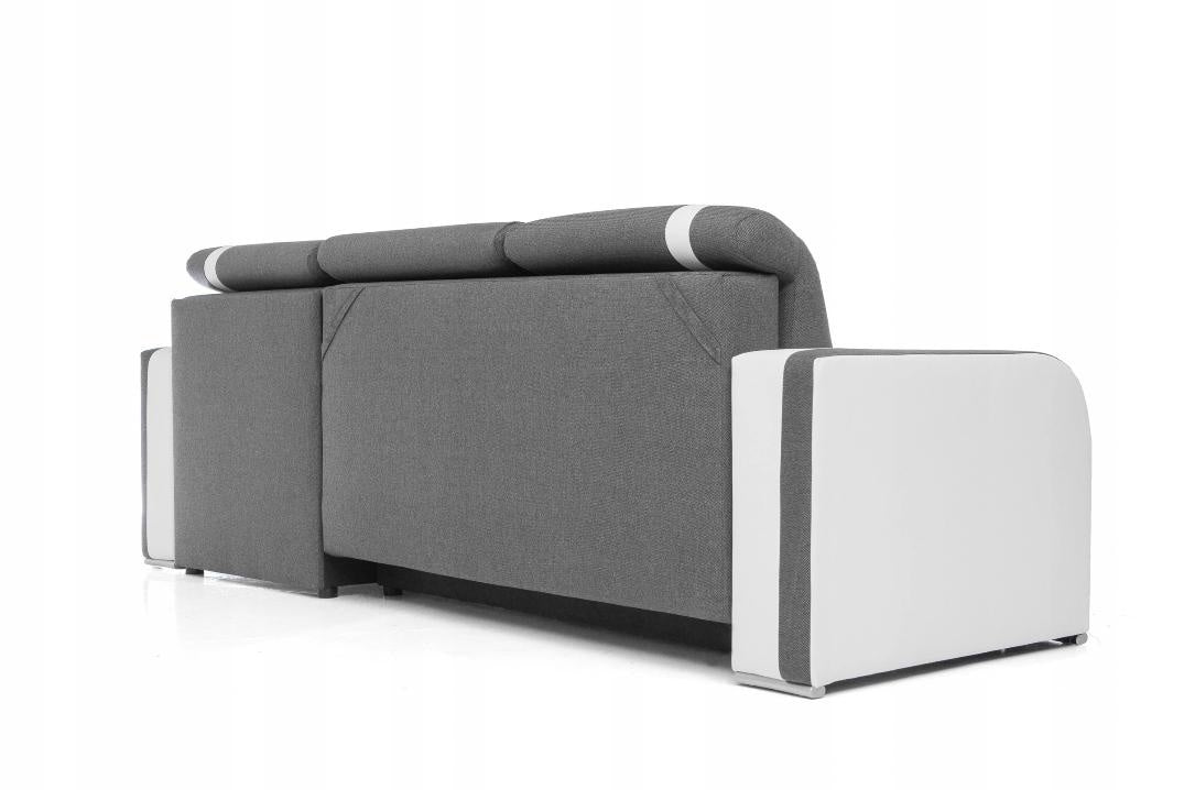CORNER SOFA BED DINA 236CM 2X STORAGE SPACE GREY/WHITE INARI 96/1115 UNIVERSAL CORNER RIGHT/LEFT CORNER / BONELL SPRINGS + FOAMVIEW ALL COLORS CLICK HERETHIS MODEL IS UNIVERSAL WHICH MEANS YOU CAN CHOOSE CORNER SIDE DURING ASSEMBLYBONELL SPRINGS + FOAM 2X