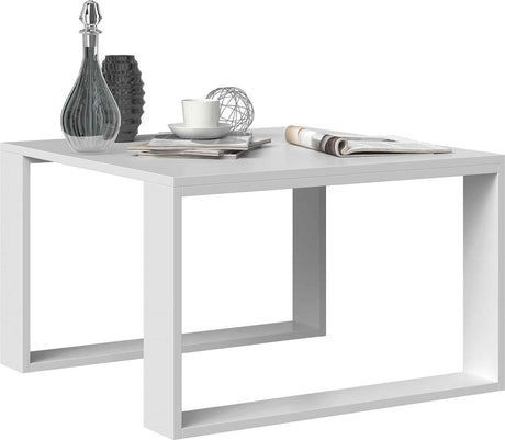 COFFEE TABLE LIVING ROOM LOFT MODERN MINI WHITE 67x67cmfunctionality easy assembly assembly instructions in the packagePerfect for the living room.its made of a double-laminated board with increased hardness, which makes the surface of the furniture more