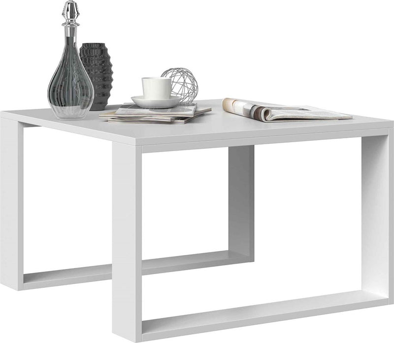 COFFEE TABLE LIVING ROOM LOFT MODERN MINI WHITE 67x67cm - Anna Furniture