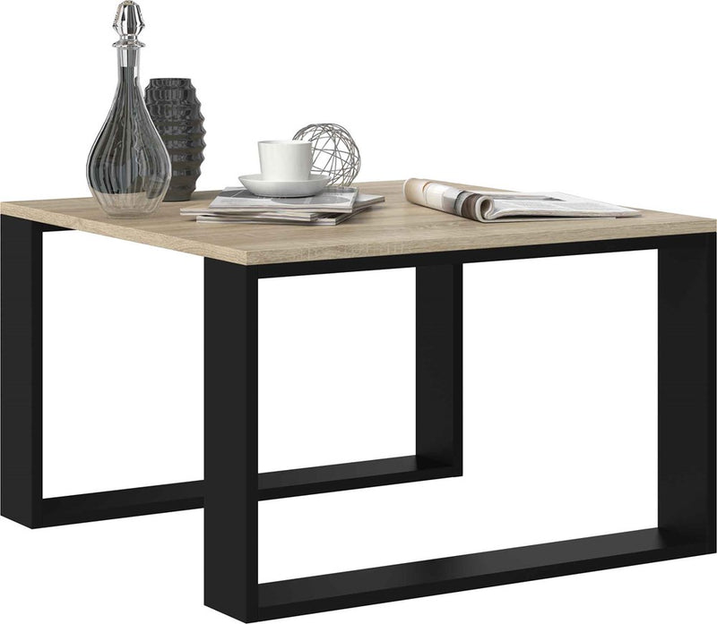 COFFEE TABLE LIVING ROOM LOFT MODERN MINI SONOMA BLACK 67x67cm - Anna Furniture