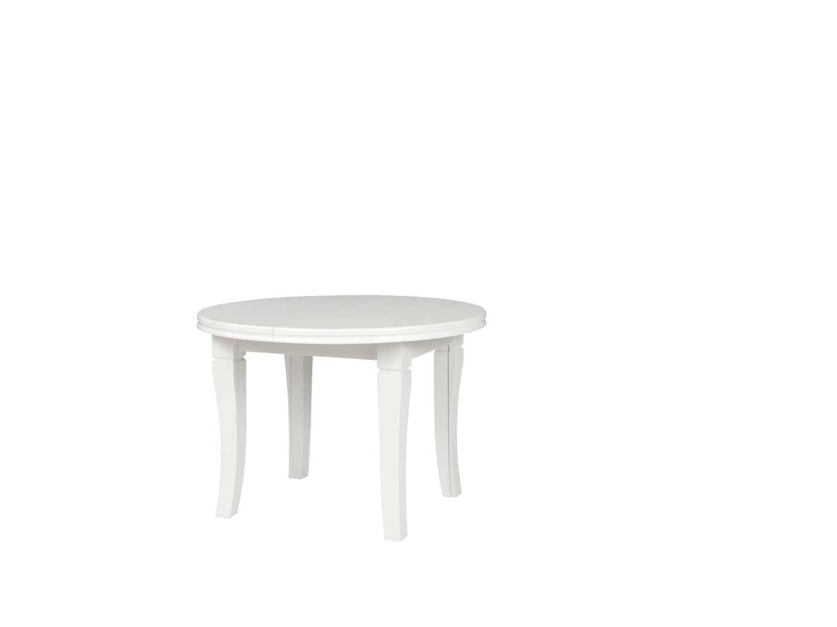 BOSS DINING SET WITH 4 CHAIRS EXTANDABLE TABLETable (natural veneer)Dimensions: ⌀ 110cmheight: 77cmWhen unfolded: 260 x 110 (3 inserts 50 cm each)Chair with a knocker- height: 96cm- width: 55cm- depth: 44cm- seat height: 48 cmAnna Furniture