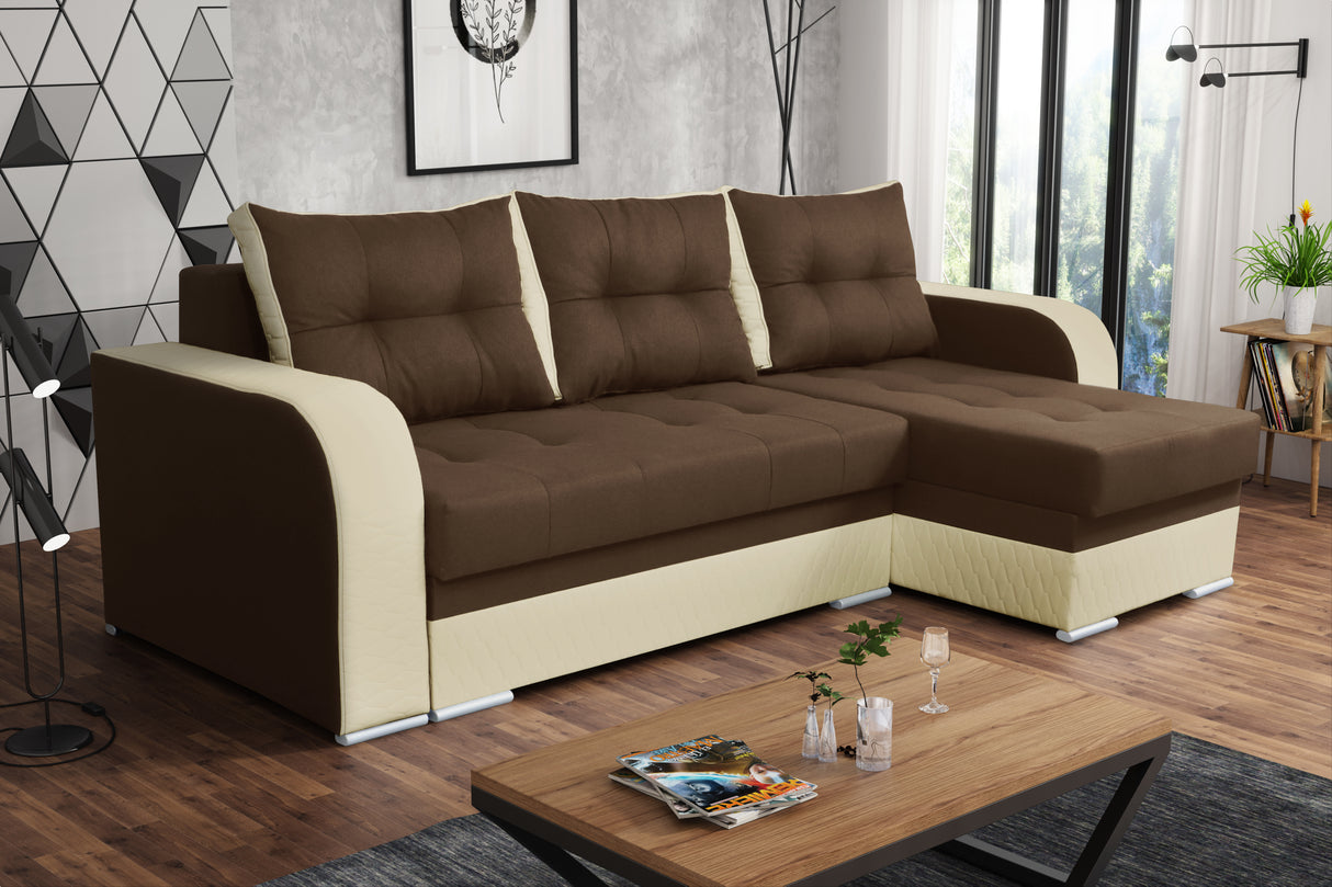 CORNER SOFA BED SAM TWIST 7 / 1124 236CM 2X STORAGE SPACE universal RIGHT/LEFT CORNER / BONELL SPRINGS + FOAMTHIS MODEL IS UNIVERSAL WHICH MEANS YOU CAN CHOOSE CORNER SIDE DURING ASSEMBLY3x PILLOWS INCLUDED2X STORAGE SPACE BONELL SPRINGS + FOAM - length: