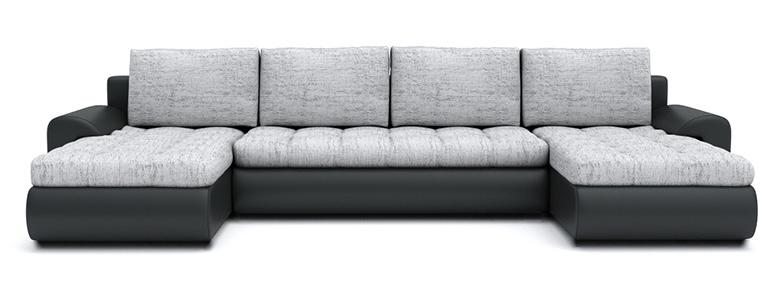 CORNER SOFA BED PRADO U SHAPE LAWA 09/1114 300cm GREY/BLACK / SPRINGS + FOAMWavy springs + FOAM CHOICE OF COLOR large sleeping areaSeat and cushions made of Lawa Fabric click here bottom and sides made on faux leather Soft click here. Dimensions W: 300cm