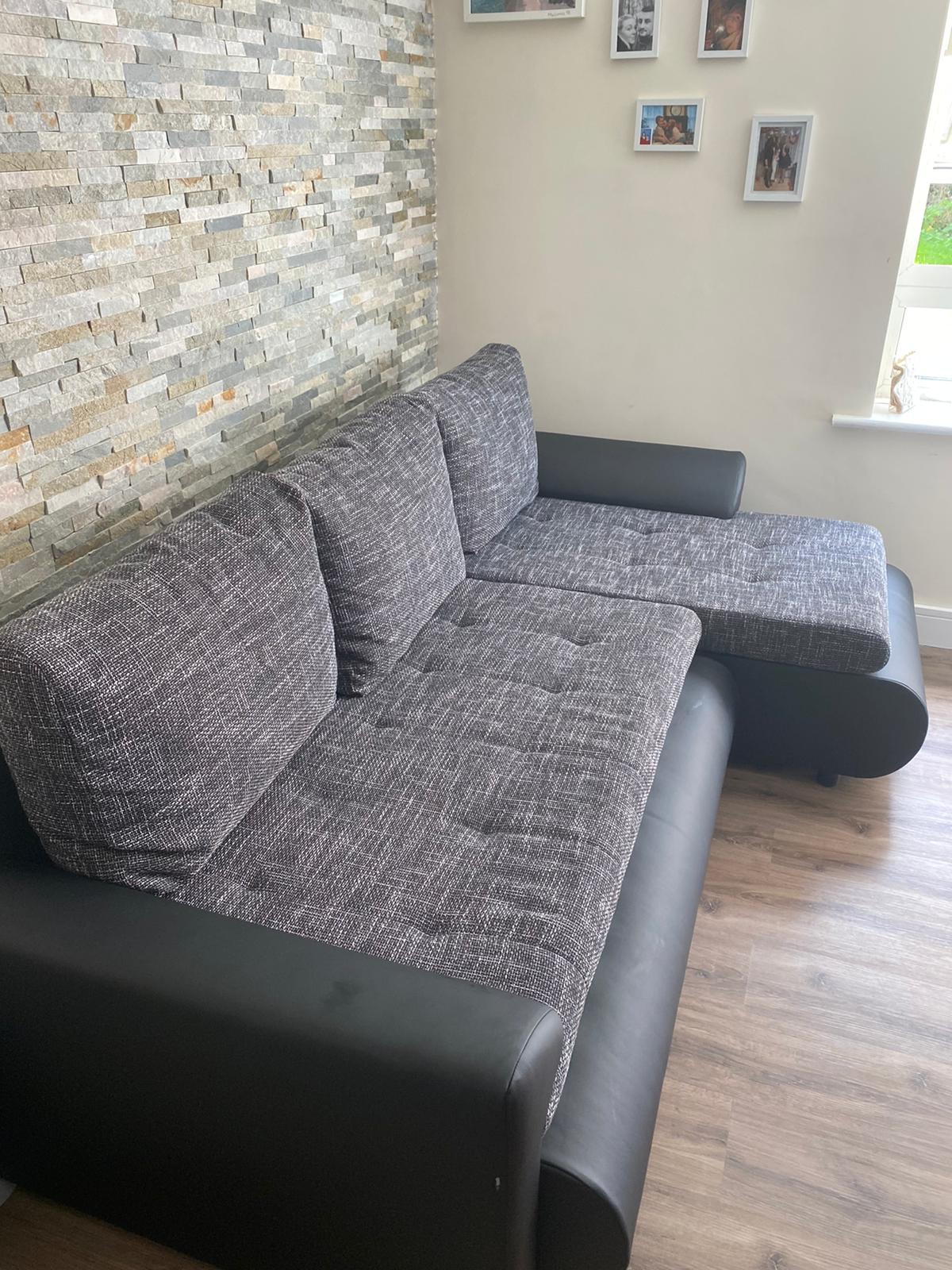 CORNER SOFA BED PRADO LAWA 5/11 226CM / SPRINGS + FOAMSEAT AND CUSHION MADE IN LAWA FABRIC CLICK HERE BOTTOM AND SIDES MADE ON FAUX LEATHER SOFT CLICK HERECORNER SOFA BED PRADADIMENSTIONS:WIDTH: 226cmDEPTH: 152CMHEIGHT: 85CMPACKED WEIGHT/DIMENTIONS 1/3 23