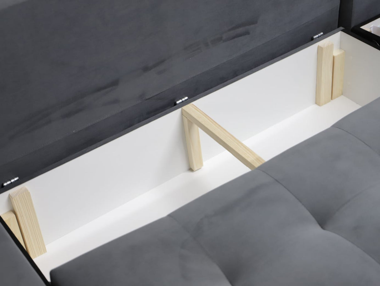 CORNER SOFA BED LONDON U SHAPE 2313/1115/60 322CM 3X STORAGE SPACE STAIN RESISTANT EASY CLEAN FABRIC / BONELL SPRINGS + FOAMFABRIC:CASABLANCA + FAUX LEATHERFEATURES:3X STORAGE CONTAINERS2XGLASS SHELFSTAIN RESISTANT FABRICBONELL SPRINGS + FOAMCASABLANCAIs