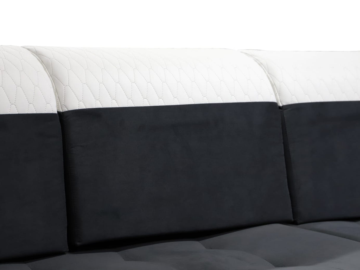 CORNER SOFA BED LONDON U SHAPE 2313/1115/60 322CM 3X STORAGE SPACE STAIN RESISTANT EASY CLEAN FABRIC / BONELL SPRINGS + FOAMFABRIC:CASABLANCA + FAUX LEATHERFEATURES:3X STORAGE CONTAINERS2XGLASS SHELFSTAIN RESISTANT FABRICBONELL SPRINGS + FOAMCASABLANCAIs