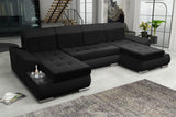 CORNER SOFA BED LONDON U SHAPE 2316/1114/60 322CM 3X STORAGE SPACE STAIN RESISTANT EASY CLEAN FABRIC / BONELL SPRINGS + FOAMFABRIC:CASABLANCA + FAUX LEATHERFEATURES:3X STORAGE CONTAINERS2XGLASS SHELFSTAIN RESISTANT FABRICBONELL SPRINGS + FOAMCASABLANCAIs