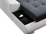 CORNER SOFA BED LONDON U SHAPE 2316/1114/60 322CM 3X STORAGE SPACE STAIN RESISTANT EASY CLEAN FABRIC / BONELL SPRINGS + FOAMFABRIC:CASABLANCA + FAUX LEATHERFEATURES:3X STORAGE CONTAINERS2XGLASS SHELFSTAIN RESISTANT FABRICBONELL SPRINGS + FOAMCASABLANCAIs