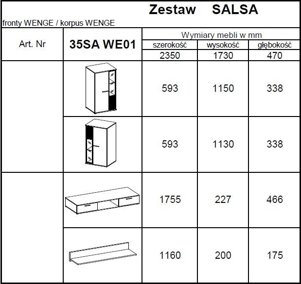 TV WALL UNIT SALSA SET WITH SIDEBOARD SONOMAFlat packed for self-assembly with a clear and easy instructions. Modern design makes it suitable for any interior.CUPBOARD: Dimensions: width 140 cm height 80 cm depth. 40 cm EXTRAS FOR BOTH WALL UNIT AND SIDEB
