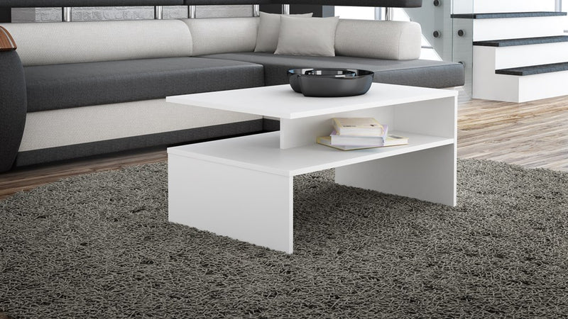 COFFEE TABLE BOSSY WHITE 90X60CM - Anna Furniture