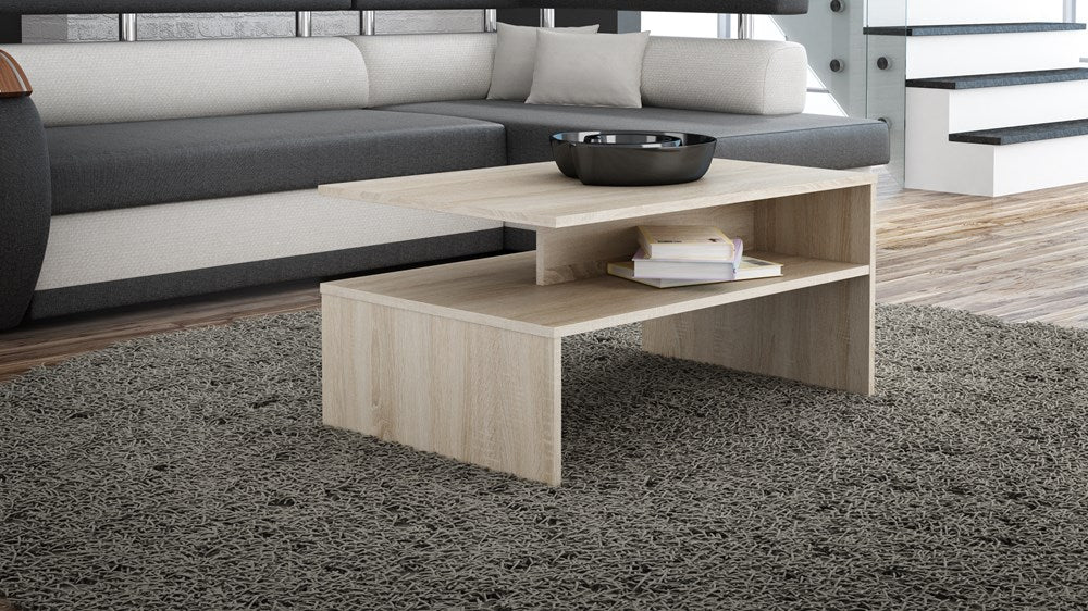 COFFEE TABLE BOSSY SONOMA 90X60CMDIMENSIONS: Height: 45 cm Width: 90 cm Depth: 60 cm Table top: 60 x 90 cmTabletop thickness: 16 mmUsage:The surface of the furniture should be cleaned with a soft cloth. Avoid using harsh chemicals.In the package:Assembly