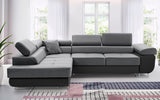 ASH II 273CM TRINITY 14 SOFT 11 / SPRINGS + FOAMWavy springs + foam Large sleeping areaMADE IN WATER RESISTANT TRINITY FABRIC CLICK HERE + FAUX LEATHER CLICK HERE Dimensions W: 273cm D:203cm H: 90cm Sleeping area: 195x123cmAnna Furniture
