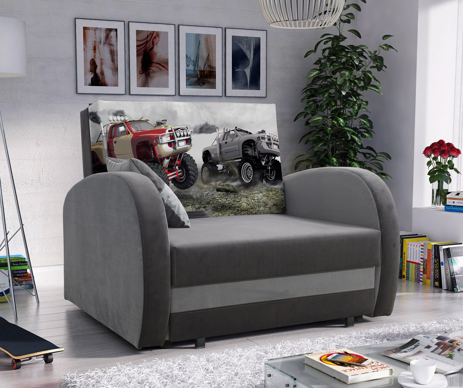 SINGLE SOFA BED TOLA 100CM *CHOICE OF COLORS* EASY CLEAN FABRIC / FOAMDimensions:- width 100 cm- height 85 cm- depth 97 cm- sleeping area 80/195 cm Made on a solid pine skeleton, the structure will allow for long-term and trouble-free use Sleeping functio