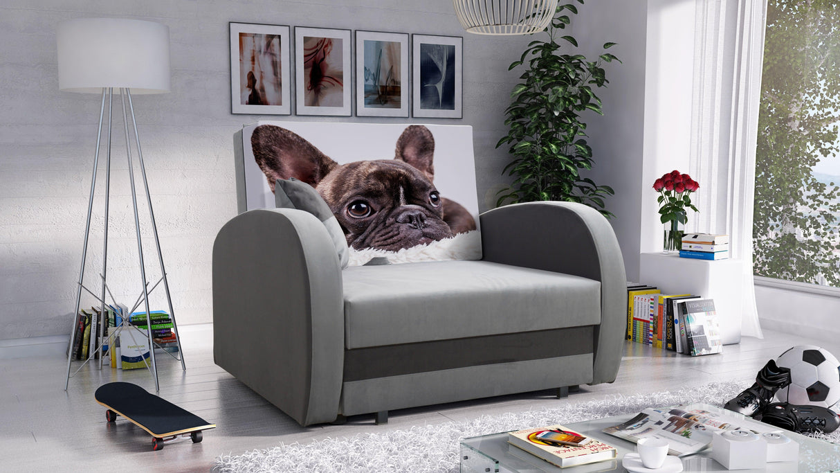 SINGLE SOFA BED TOLA 100CM *CHOICE OF COLORS* EASY CLEAN FABRIC / FOAMDimensions:- width 100 cm- height 85 cm- depth 97 cm- sleeping area 80/195 cm Made on a solid pine skeleton, the structure will allow for long-term and trouble-free use Sleeping functio
