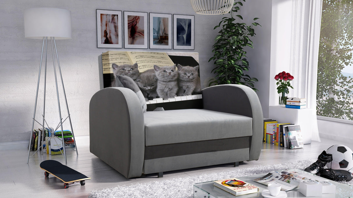 SINGLE SOFA BED TOLA 100CM *CHOICE OF COLORS* EASY CLEAN FABRIC / FOAMDimensions:- width 100 cm- height 85 cm- depth 97 cm- sleeping area 80/195 cm Made on a solid pine skeleton, the structure will allow for long-term and trouble-free use Sleeping functio