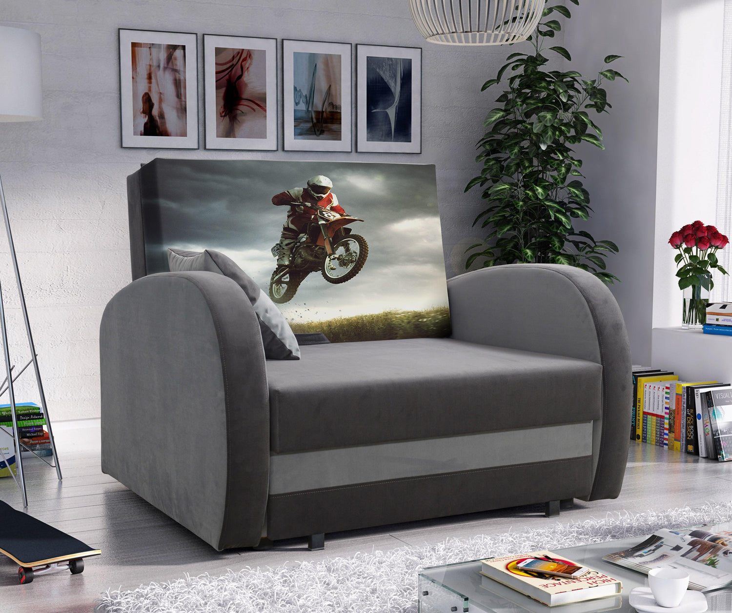 SINGLE SOFA BED TOLA 100CM *CHOICE OF COLORS* EASY CLEAN FABRIC / FOAMDimensions:- width 100 cm- height 85 cm- depth 97 cm- sleeping area 80/195 cm Made on a solid pine skeleton, the structure will allow for long-term and trouble-free use Sleeping functio