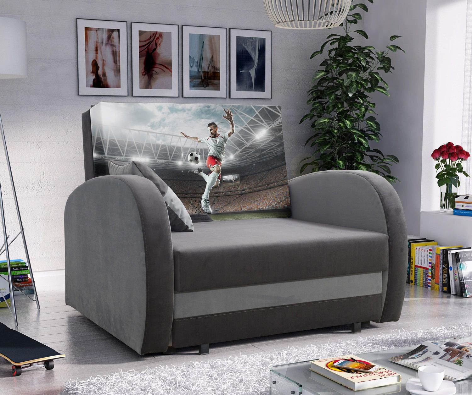 SINGLE SOFA BED TOLA 100CM *CHOICE OF COLORS* EASY CLEAN FABRIC / FOAMDimensions:- width 100 cm- height 85 cm- depth 97 cm- sleeping area 80/195 cm Made on a solid pine skeleton, the structure will allow for long-term and trouble-free use Sleeping functio