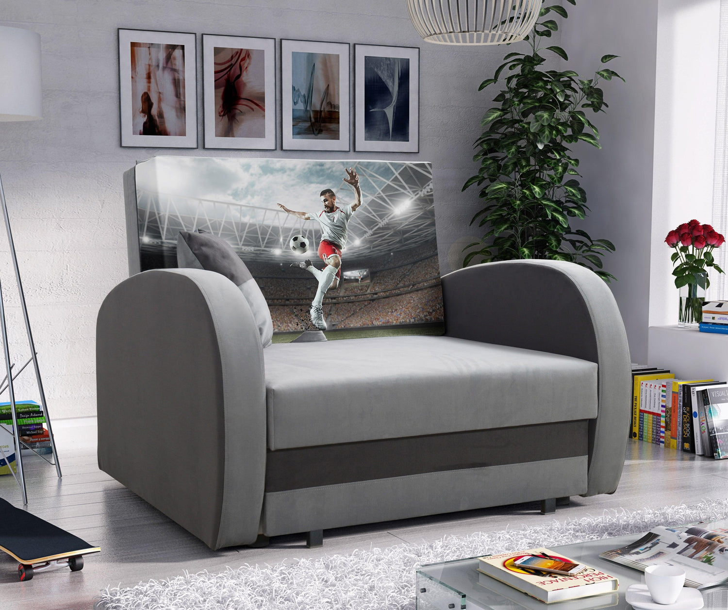 SINGLE SOFA BED TOLA 100CM *CHOICE OF COLORS* EASY CLEAN FABRIC / FOAMDimensions:- width 100 cm- height 85 cm- depth 97 cm- sleeping area 80/195 cm Made on a solid pine skeleton, the structure will allow for long-term and trouble-free use Sleeping functio