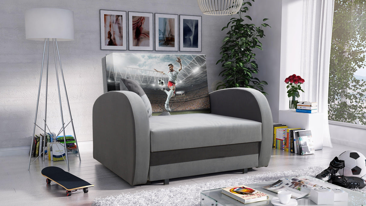 SINGLE SOFA BED TOLA 100CM *CHOICE OF COLORS* EASY CLEAN FABRIC / FOAMDimensions:- width 100 cm- height 85 cm- depth 97 cm- sleeping area 80/195 cm Made on a solid pine skeleton, the structure will allow for long-term and trouble-free use Sleeping functio