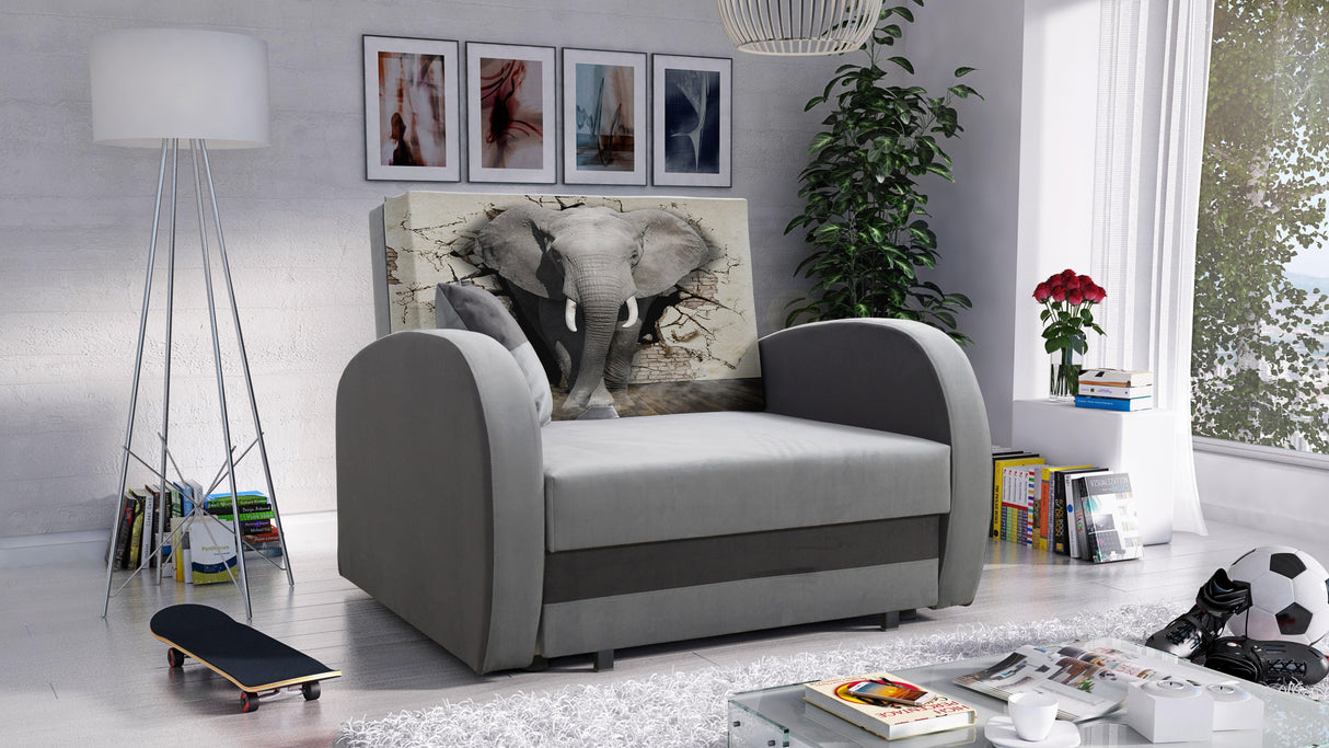 SINGLE SOFA BED TOLA 100CM *CHOICE OF COLORS* EASY CLEAN FABRIC / FOAMDimensions:- width 100 cm- height 85 cm- depth 97 cm- sleeping area 80/195 cm Made on a solid pine skeleton, the structure will allow for long-term and trouble-free use Sleeping functio