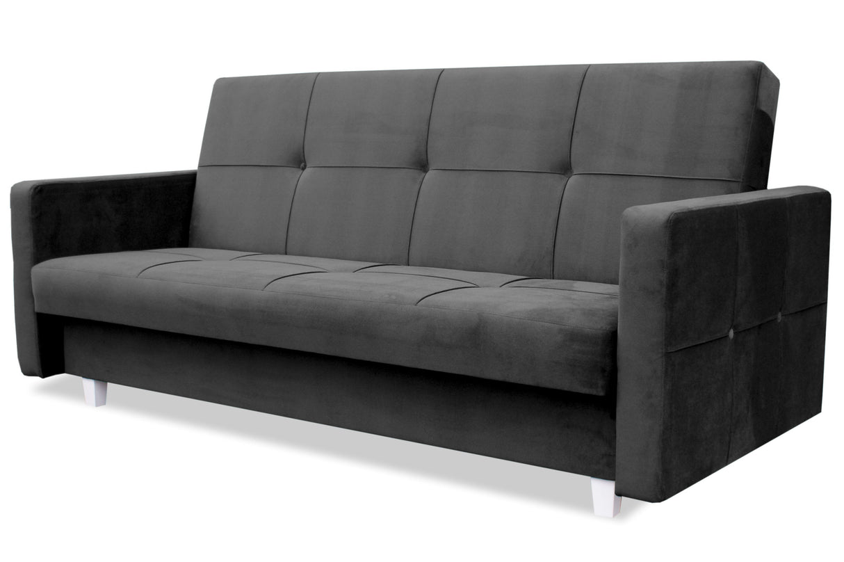 SOFA BED COSMO 210cm / SPRINGS + FOAM CHOICE OF COLOR EASY CLEAN FABRICSofa dimensions: sleeping area 120/187 cm width 210 cm depth 90 cm height to the seat 43 cm height of the legs 9 cm* dimensions are given with a tolerance of +/- 3 cmThe sleeping area
