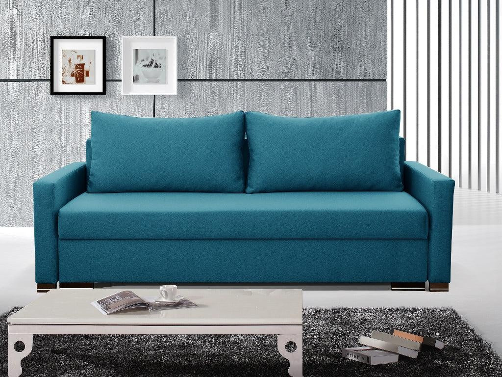 SOFA BED AMY 226cm CHOICE OF 9 COLORS / BONELL SPRINGS + FOAMThe couch is made of high-quality materials. Its solid frame is made of solid wood and furniture board.The seat and backrest are made of a first-class pin and BONEL type springs, which makes it