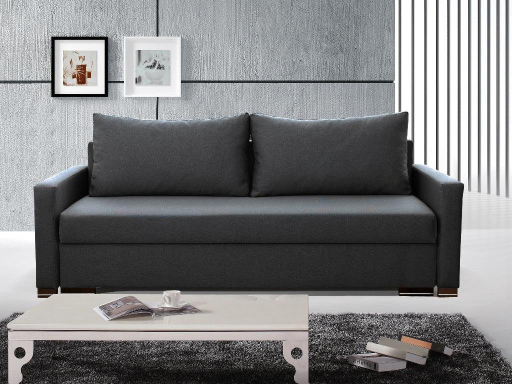 SOFA BED AMY 226cm CHOICE OF 9 COLORS / BONELL SPRINGS + FOAMThe couch is made of high-quality materials. Its solid frame is made of solid wood and furniture board.The seat and backrest are made of a first-class pin and BONEL type springs, which makes it