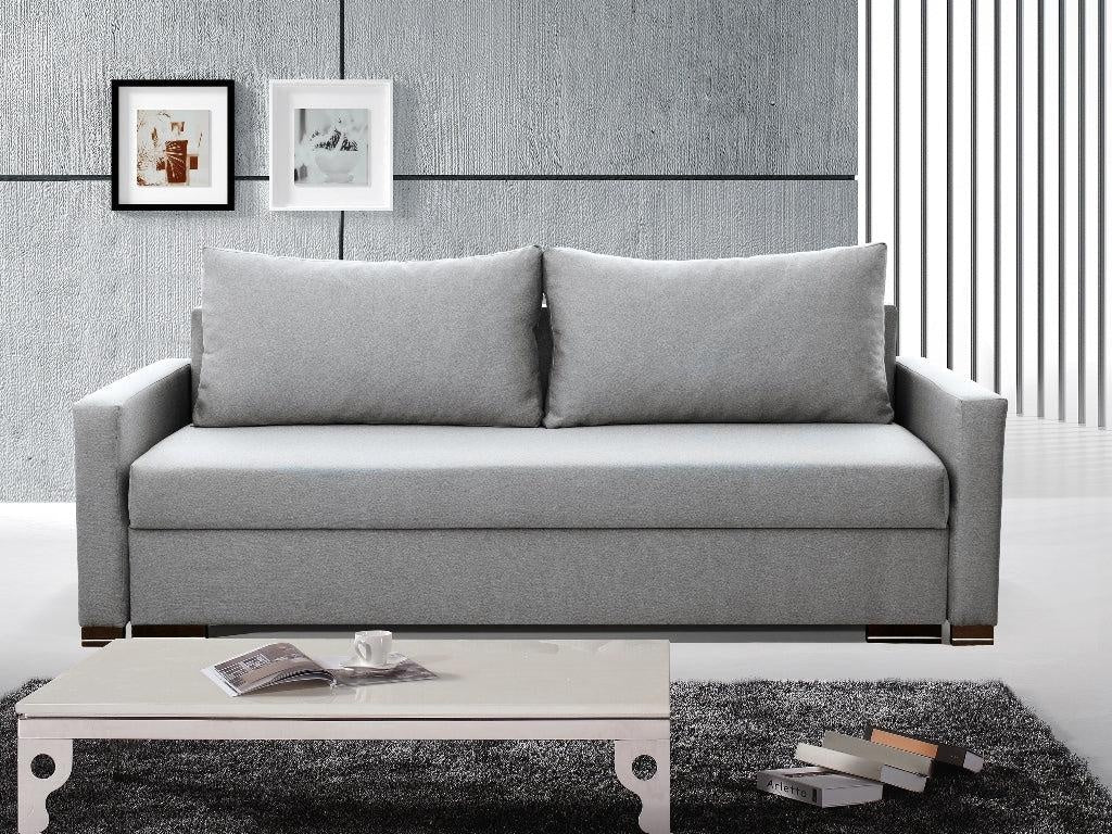 SOFA BED AMY 226cm CHOICE OF 9 COLORS / BONELL SPRINGS + FOAMThe couch is made of high-quality materials. Its solid frame is made of solid wood and furniture board.The seat and backrest are made of a first-class pin and BONEL type springs, which makes it