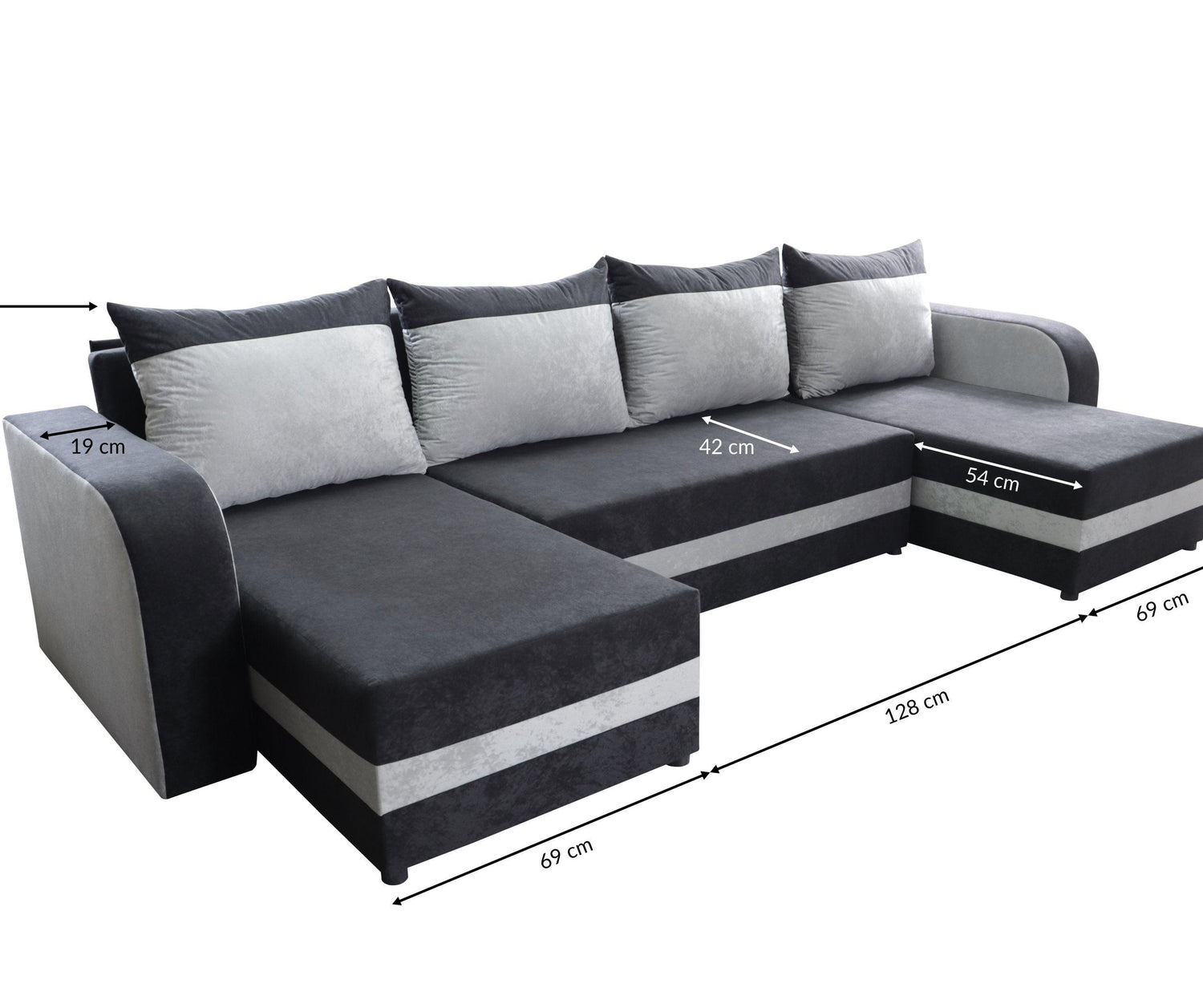 CORNER SOFA BED ALEXA U SHAPE 304CM / FOAMCHOICE OF COLORT30 FOAM STORAGE SPACE4 CUSHIONS Large sleeping areaDIMENTIONS IN PHOTOSAnna Furniture