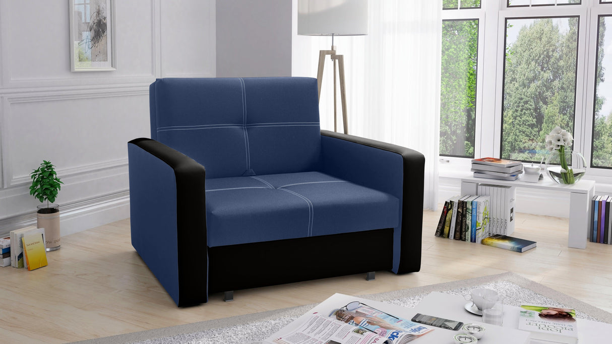 SINGLE SOFA BED BELLA I 108CM / FOAMAmerican single sofa BELLA I comfortable sleeping function made of highly flexible polyurethane foam T30 / 42 the sofa was made on a wooden skeleton automatic machine - facilitating unfolding thanks to which we can quic