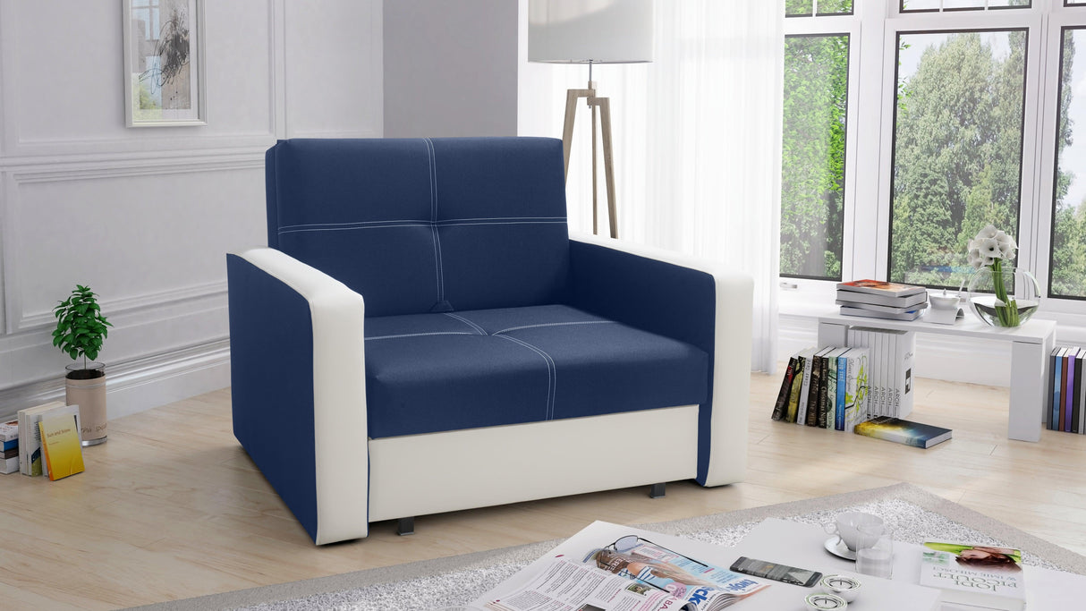 SINGLE SOFA BED BELLA I 108CM / FOAMAmerican single sofa BELLA I comfortable sleeping function made of highly flexible polyurethane foam T30 / 42 the sofa was made on a wooden skeleton automatic machine - facilitating unfolding thanks to which we can quic