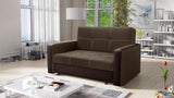 TWO SEATER SOFA BED BELLA II 137CM / SPRINGS + FOAMDimensions :- width 137 cm- height 85 cm- depth 95 cm- area sleeping 113/195 cm +/- 3The sofa is made on a wooden skeleton, the seat uses corrugated springs and PUR T30 / 42 foam. The sofa is unfolded usi