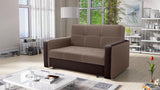 TWO SEATER SOFA BED BELLA II 137CM / SPRINGS + FOAMDimensions :- width 137 cm- height 85 cm- depth 95 cm- area sleeping 113/195 cm +/- 3The sofa is made on a wooden skeleton, the seat uses corrugated springs and PUR T30 / 42 foam. The sofa is unfolded usi