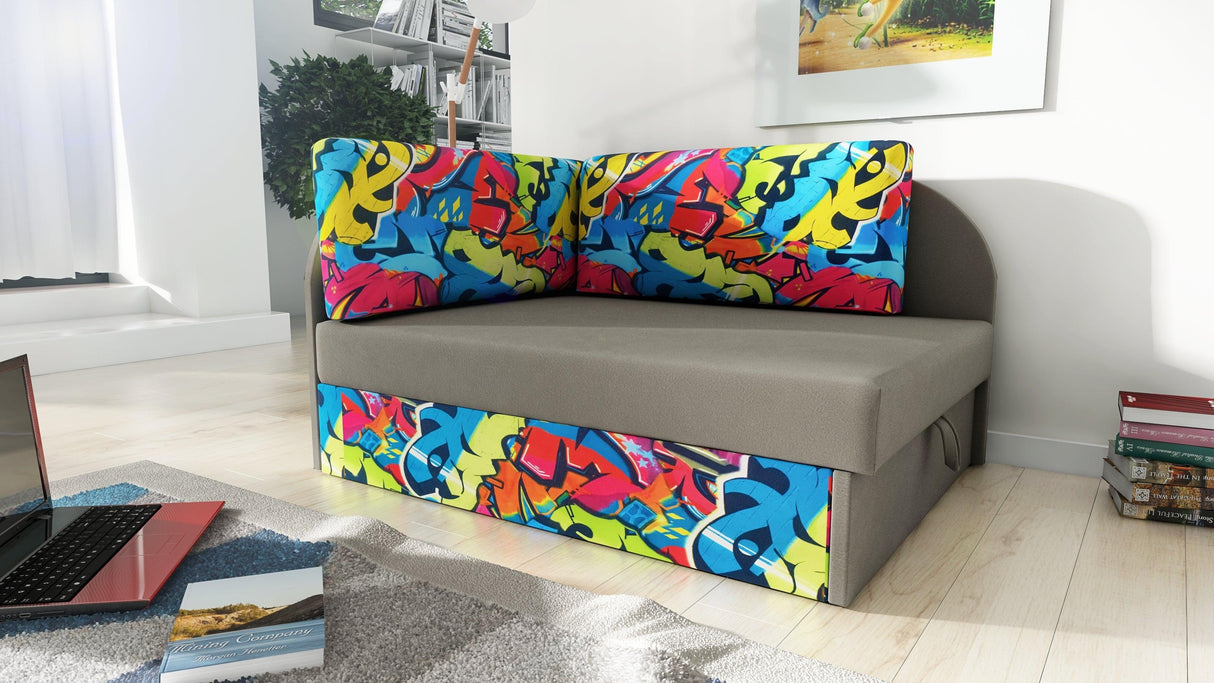 UNIVERSAL CORNER SOFA BED KUBUS CUBE Children room CHOICE OF COLORSTHIS MODEL IS UNIVERSAL WHICH MEANS YOU CAN CHOOSE CORNER SIDE DURING ASSEMBLYCHILDREN CORNER SOFA BEDSOFKA NAROZNIK TAPCZANIK DZIECIECY - depth 77 cm- width 106 cm- height with bacon 50 c