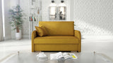 2 SEATER SOFA BED GOLDY 124CM EASY CLEAN FABRIC / SPRINGS + FOAMDimensions : width 124 cm height to the seat 38 cm side height 60 cm depth 100 cm seat depth 65 cm over sleeping 113/195 cm(no possibility to change dimensions) +/- 3BERLIN FABRIC CLICK HEREJ