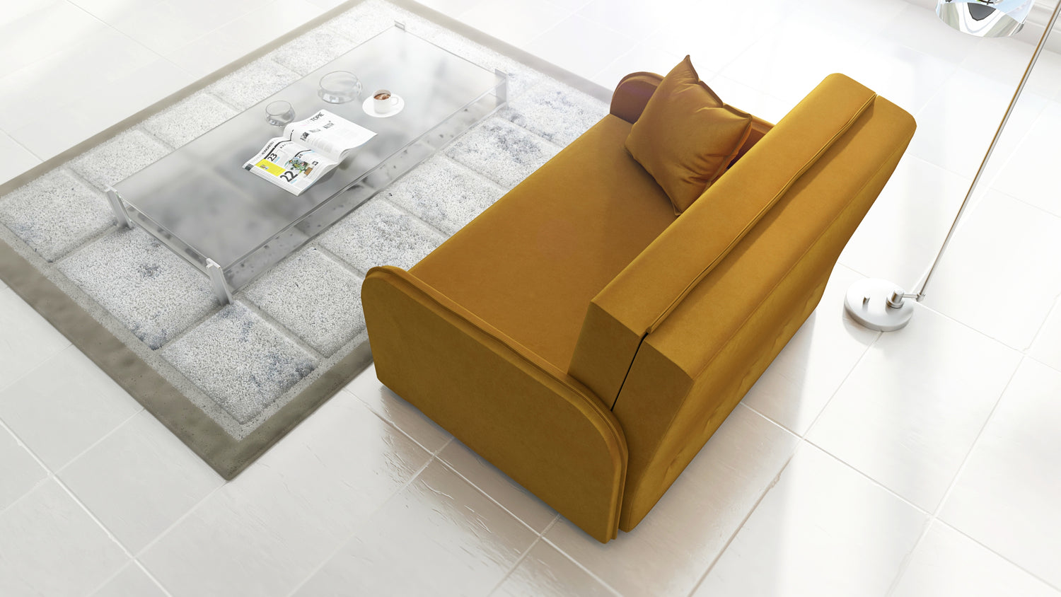 2 SEATER SOFA BED GOLDY 124CM EASY CLEAN FABRIC / SPRINGS + FOAMDimensions : width 124 cm height to the seat 38 cm side height 60 cm depth 100 cm seat depth 65 cm over sleeping 113/195 cm(no possibility to change dimensions) +/- 3BERLIN FABRIC CLICK HEREJ