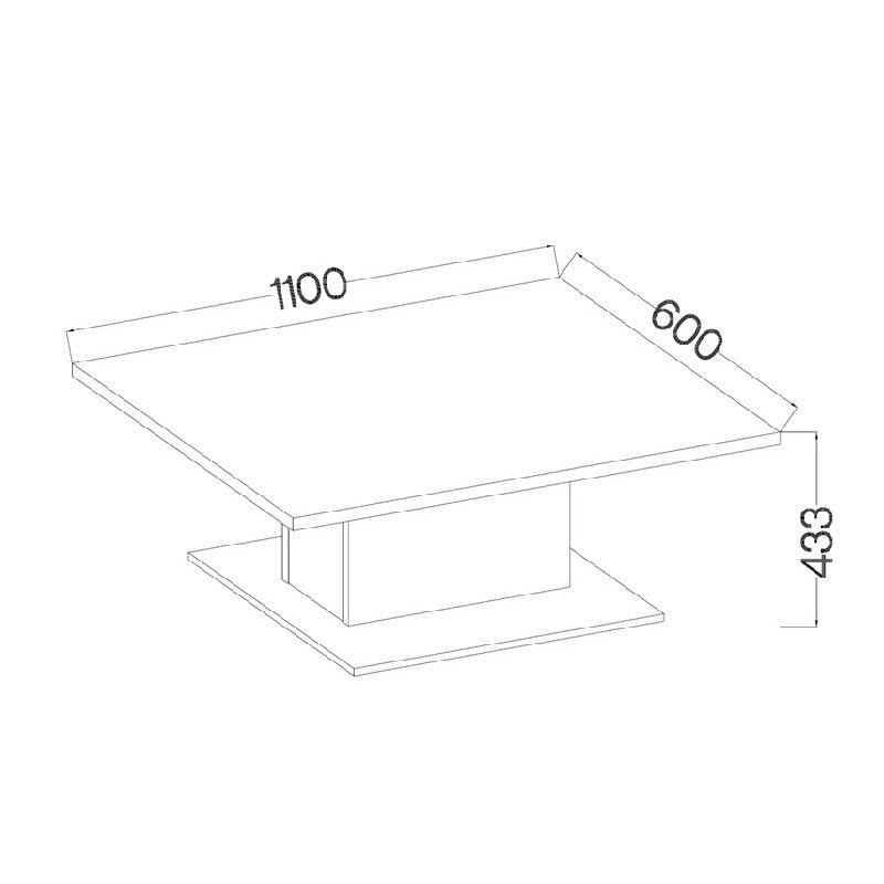 COFFEE TABLE BRISTOL LEFKAS 110X60CMTable dimensionwid. 110 cm / dep. 60 cm / height 43 cmExecution: base made of white laminated board, 16mm thick The table top is 28mm thick, white.Anna Furniture