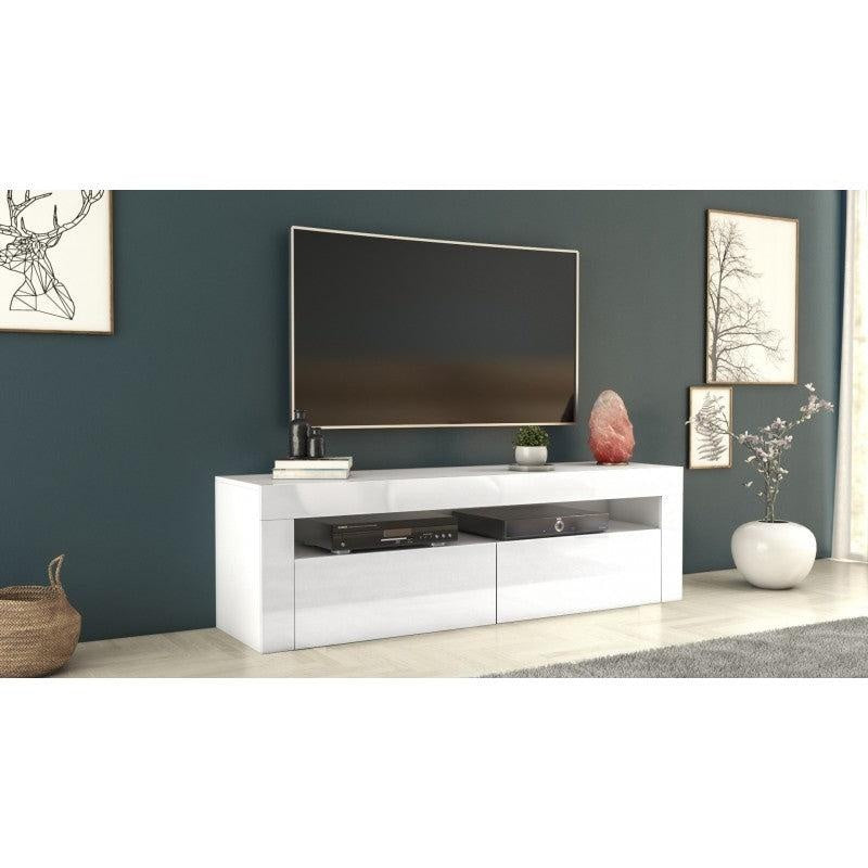 TV STAND DACO 2 WHITE GLOSS FRONTS 160CM