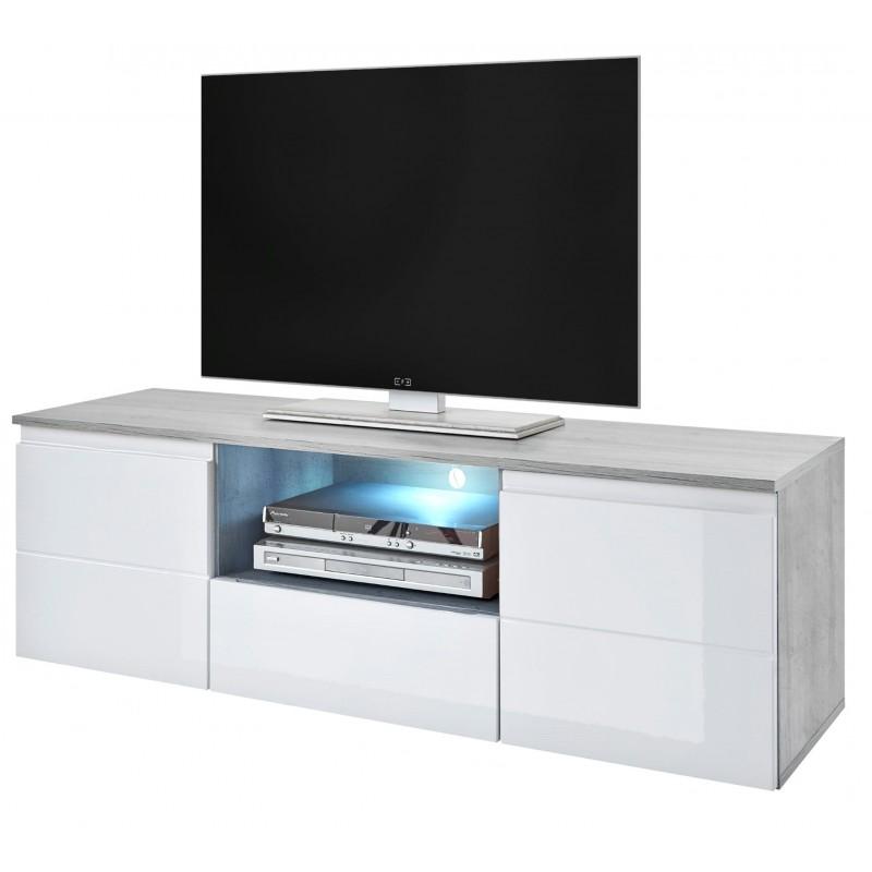 TV STAND MEZZO 160CM GREY/WHITE GLOSS FRONTS - Anna Furniture
