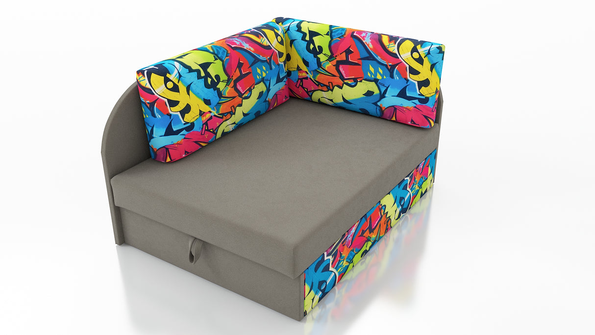 UNIVERSAL CORNER SOFA BED KUBUS CUBE Children room CHOICE OF COLORSTHIS MODEL IS UNIVERSAL WHICH MEANS YOU CAN CHOOSE CORNER SIDE DURING ASSEMBLYCHILDREN CORNER SOFA BEDSOFKA NAROZNIK TAPCZANIK DZIECIECY - depth 77 cm- width 106 cm- height with bacon 50 c