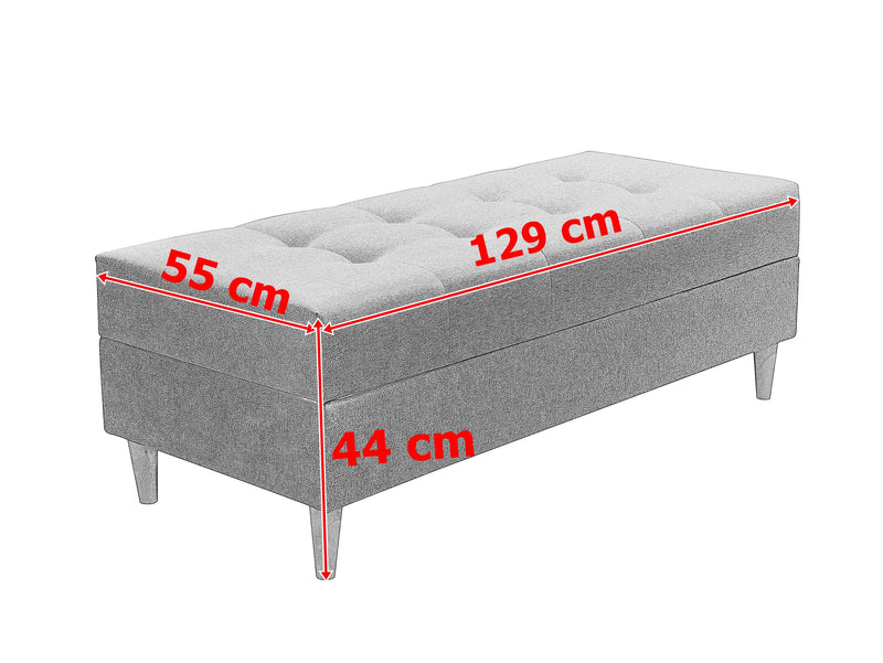 OTTOMAN STORAGE BOX 129X55CM MATCHING WITH SOFA BRIAN AND PALMO CHOICE OF COLORS - Anna Furniture